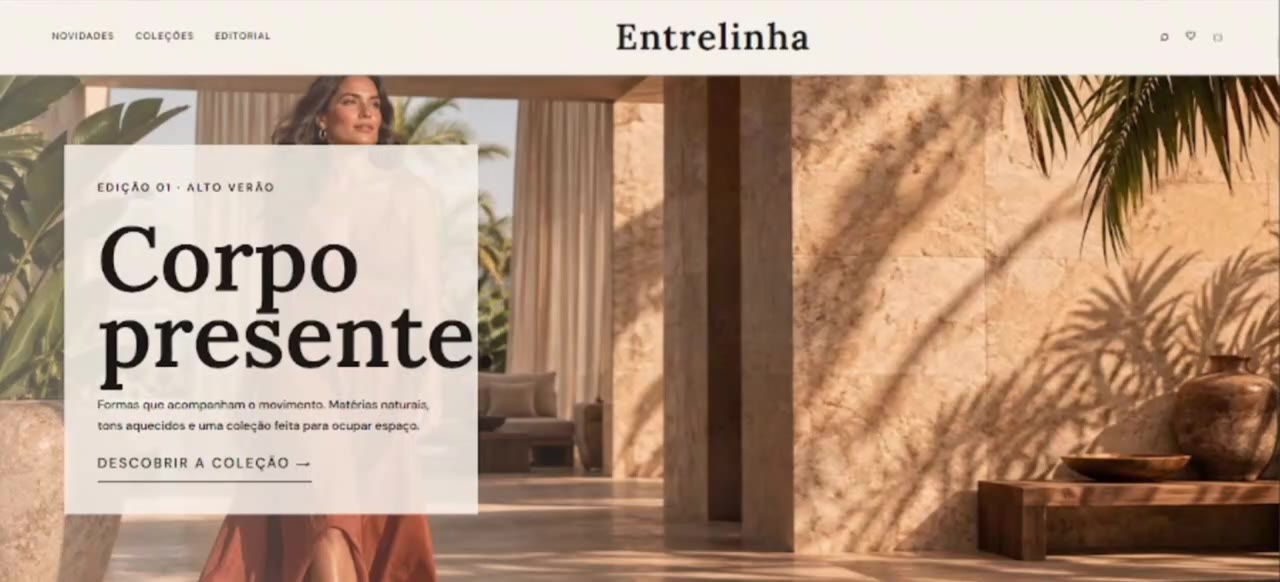 Página inicial do site Entrelinha
