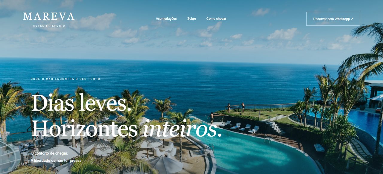 Exemplo de página Íris: Mareva, hotel